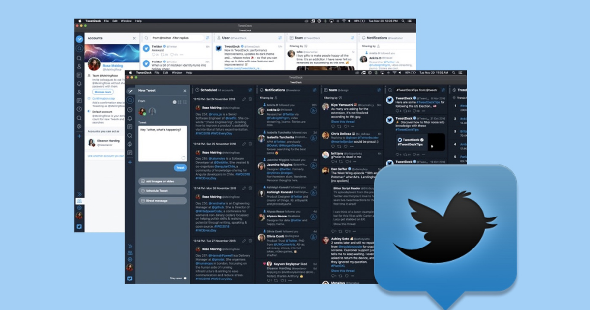 Usa Tweetdeck para organizar todo tu contenido y perfiles de Twitter.